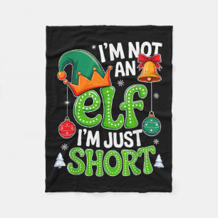 Groovy Christmas Im Not An Elf Just Short Xmas Squ Fleece Blanket
