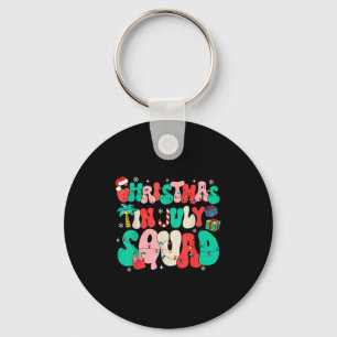 Groovy Christmas In July Squad Hawaii Beach Summer Keychain