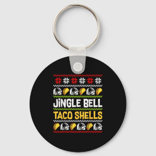 Groovy Christmas Jingle Bells Taco Shells Ugly Xma Keychain