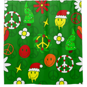 groovy christmas peace sign happy face