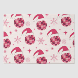 Groovy Christmas Santa Disco Balls Pattern  Tissue Paper