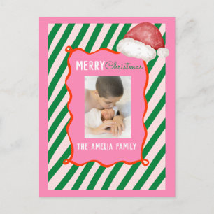 Groovy Christmas Santa Doodle Photo  Holiday Postcard