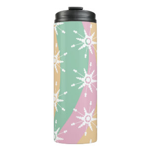 Groovy Christmas Snowflake Swirl Marble Thermal Tumbler