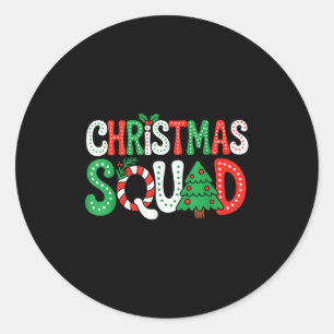 Groovy Christmas Squad Xmas Tree Family Matching P Classic Round Sticker