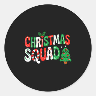 Groovy Christmas Squad Xmas Tree Family Matching P Classic Round Sticker