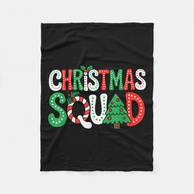 Groovy Christmas Squad Xmas Tree Family Matching P Fleece Blanket (Front)