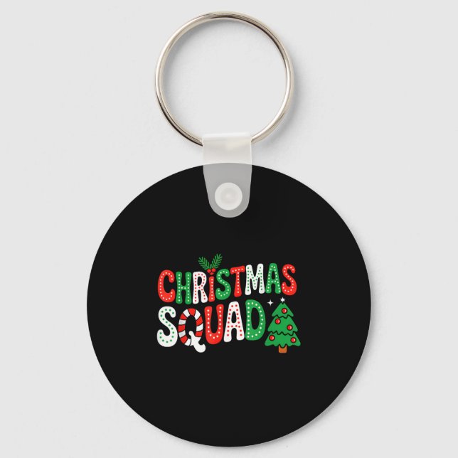 Groovy Christmas Squad Xmas Tree Family Matching P Keychain (Front)