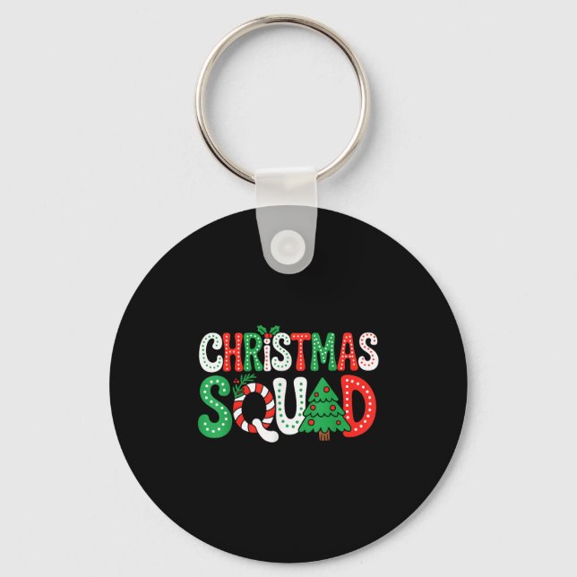Groovy Christmas Squad Xmas Tree Family Matching P Keychain (Front)