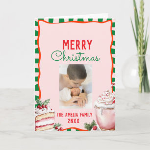Groovy Christmas Sweet Treats Photo  Card