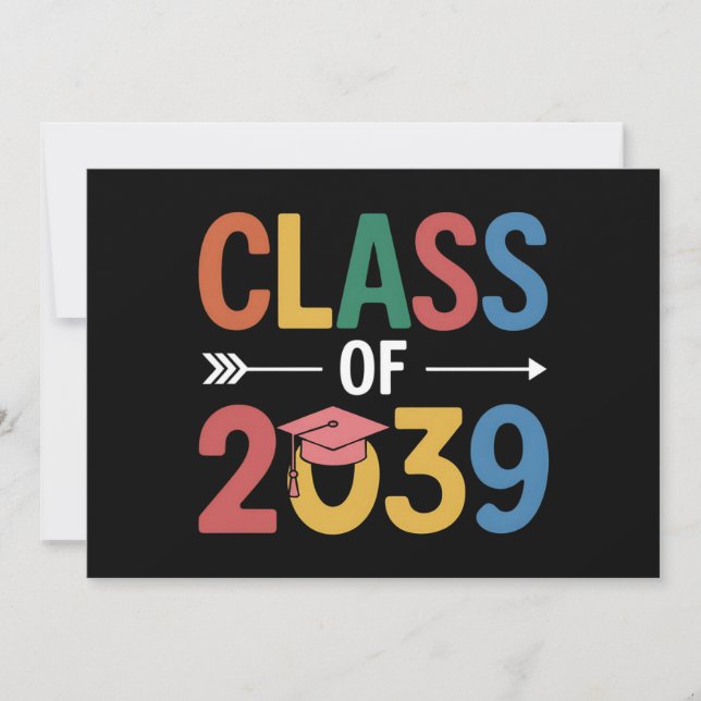 Groovy Class Of 2039 Graduation Senior 2039 Invitation (Front)