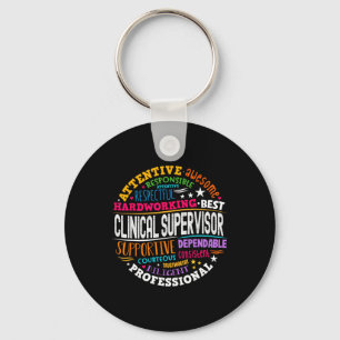 Groovy Clinical Supervisor Appreciation Health Wor Keychain
