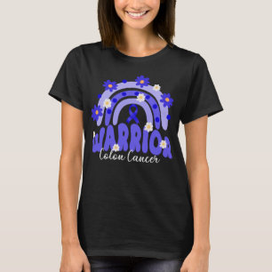 groovy colorectal cancer warrior rainbow flower T-Shirt
