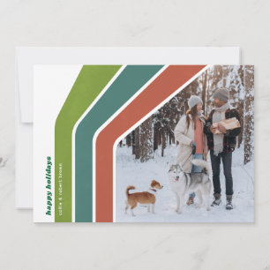 Groovy Colored Stripe Christmas Photo Holiday Card