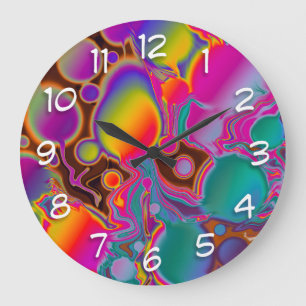 Groovy Colour Burst Large Clock