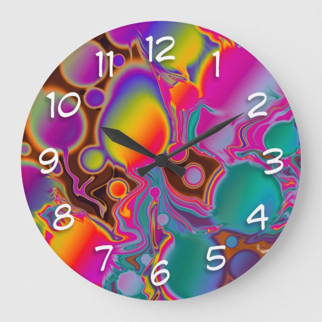 Groovy Colour Burst Large Clock (Front)