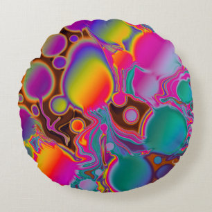 Groovy Colour Burst Round Pillow