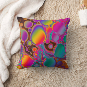 Groovy Colour Burst Throw Pillow