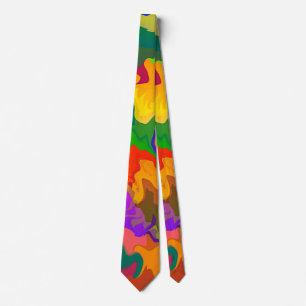 Groovy Colourful Abstract Swirly Camouflage Tie