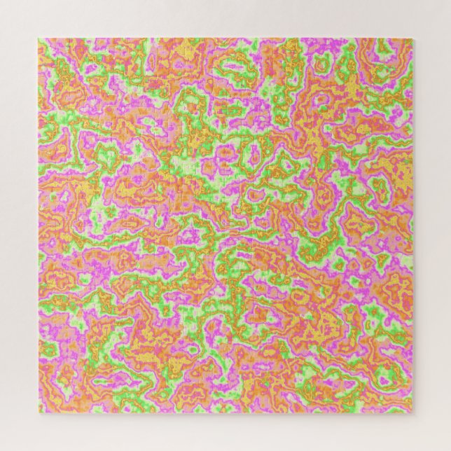Groovy Colourful Acid Trip Retro Hippie Marble Art Jigsaw Puzzle (Vertical)