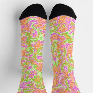 Groovy Colourful Acid Trip Retro Hippie Marble Art Socks