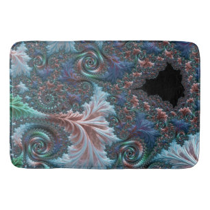 Groovy Colourful Boho Hippie Mandelbrot Fractal Ar Bath Mat