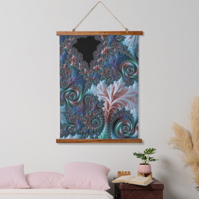 Groovy Colourful Boho Hippie Mandelbrot Fractal Ar Hanging Tapestry (Bedroom)