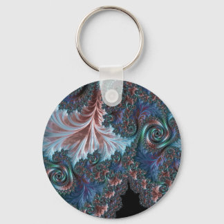 Groovy Colourful Boho Hippie Mandelbrot Fractal Ar Keychain