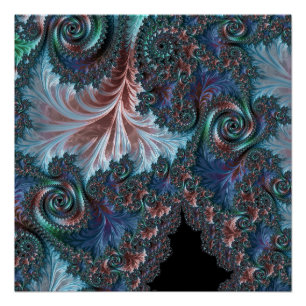 Groovy Colourful Boho Hippie Mandelbrot Fractal Ar Poster