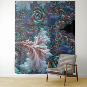 Groovy Colourful Boho Hippie Mandelbrot Fractal Ar Tapestry