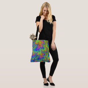 Groovy Colourful Boho Hippie Trippy Rainbow Fracta Tote Bag