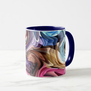 Groovy Colourful Fluid Patchwork Abstract Mosaic Mug
