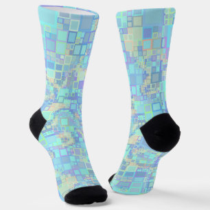 Groovy Colourful Funky Squares Phone Ring Stand Socks