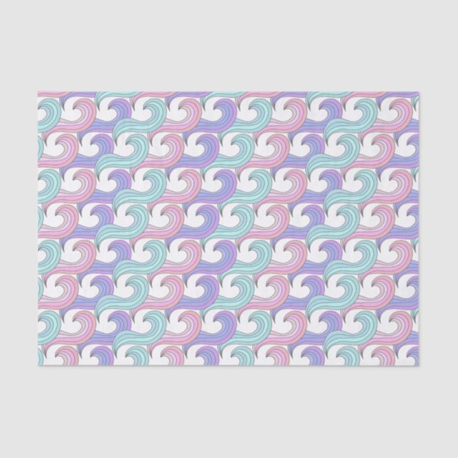 Groovy Colourful Wave Pattern Tissue Paper (Front)