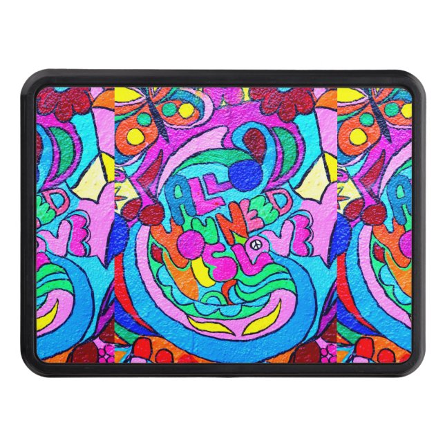 groovy colours love trailer hitch trailer hitch cover (Front)