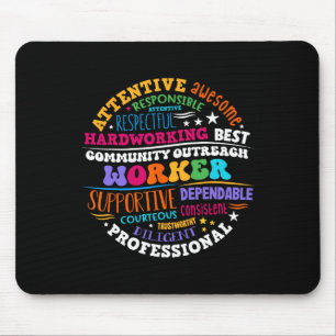 Groovy Community Outreach Worker Back To School Mouse Pad