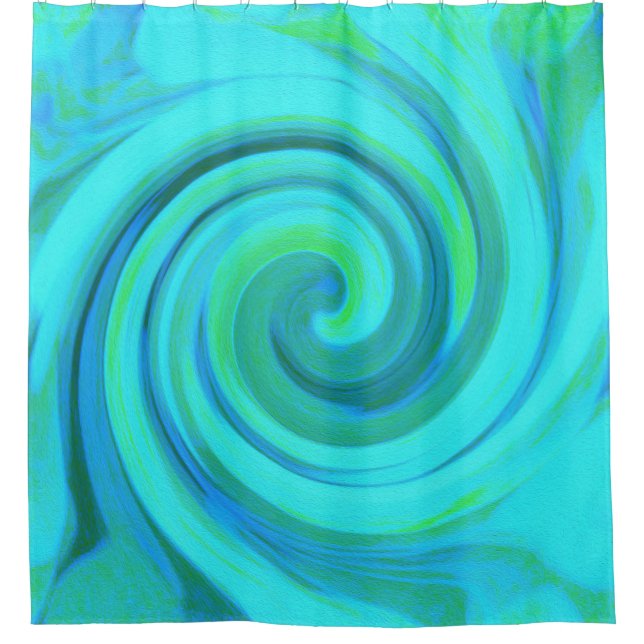 Groovy Cool Abstract Aqua Liquid Art Swirl (Front)