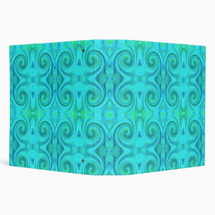 Groovy Cool Abstract Aqua Liquid Art Swirl Pattern Binder