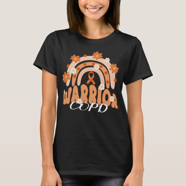 groovy copd warrior rainbow flower  T-Shirt (Front)