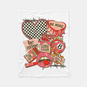 Groovy Coquette Western Valentines Day Collage Cli Fleece Blanket