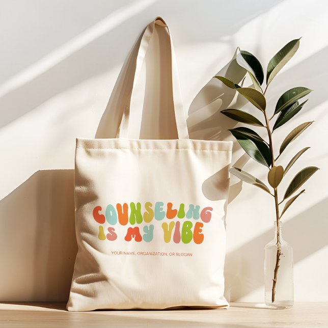 Groovy Counseling is My Vibe, Guidance Counsellor Tote Bag (Creator Uploaded)