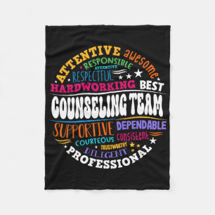 Groovy Counseling Team Appreciation Back To School Fleece Blanket