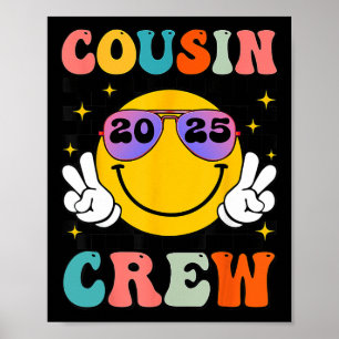 Groovy Cousin Crew 2025 Summer Vacation Beach Fami Poster