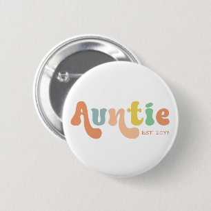 Groovy Custom Auntie Established   Gifts for Aunt 2 Inch Round Button