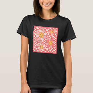 Groovy Cute Love Flower For Girlfriend Happy Face  T-Shirt