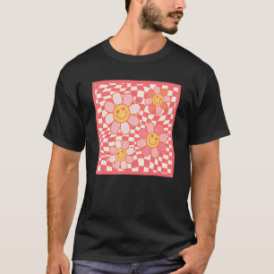 Groovy Cute Love Flower For Girlfriend Happy Face  T-Shirt