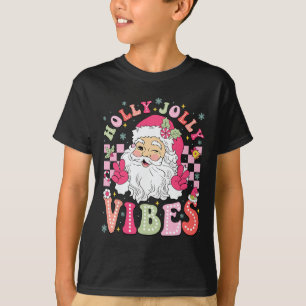 Groovy Cute Santa Claus Christmas Vibes Xmas Women T-Shirt