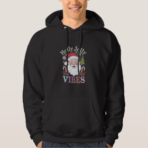 Groovy Cute Santa Claus Holly Jolly Vibes Xmas Hoodie
