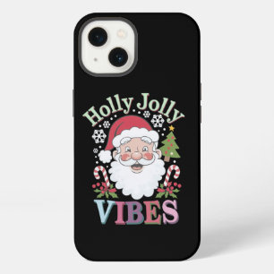 Groovy Cute Santa Claus Holly Jolly Vibes Xmas iPhone 13 Case