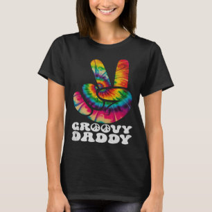Groovy Daddy Peace Sign Hand Tie Dye T-Shirt