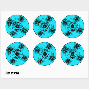 Groovy Dady Record Soul and Funk 70s Cool Father's Classic Round Sticker